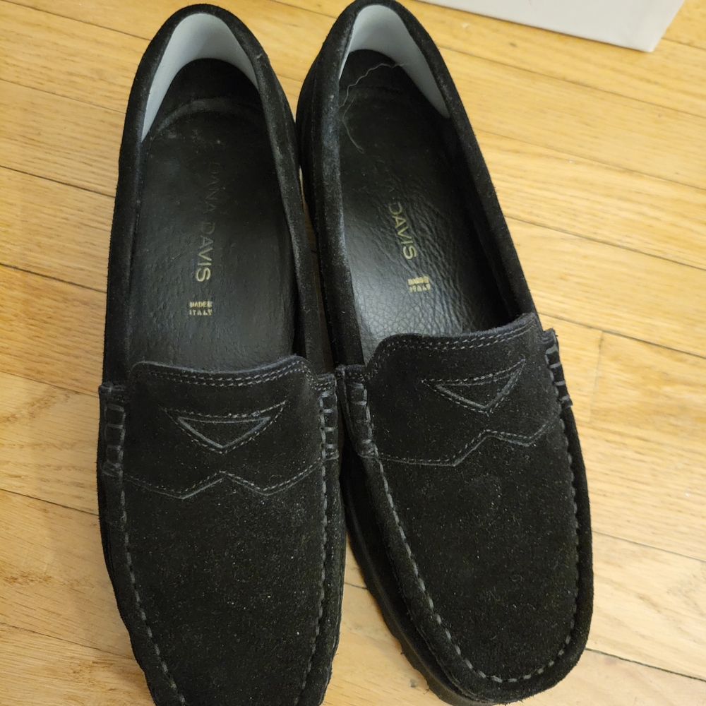 Black Suede Womens Loafers